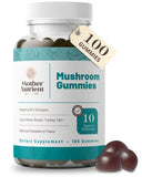 Mother Nutrient Mushroom Supplement Gummies- Pure Extract Mushrooms - Chaga, Reishi, Cordyceps & Lion's Mane - 50 Day Supply Chewable Gummies (100 pcs)