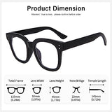 Madison Avenue Blue Light Blocking Glasses Oversized Fashion Blue Light Glasses for Women Anti Eyestrain & UV Protection Computer Eyeglasses (Black)