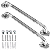 2 Pack 24 Inch Anti Slip Shower Grab Bar Handles, ZUEXT Chrome Stainless Steel Knurled Bathroom Balance Bar, Safety Hand Rail Support,Handicap Elderly Injury Senior Assist Bath Handle£¨1.25" Diameter)