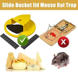 Mice Mouse Rat Trap Bucket Flip Lid,Mouse Rats Trap Bucket Indoor Outdoor,Humane Mouse Trap,Mouse Trap Bucket Lid Auto Reset | 5 Gallon Bucket Compatible | Mouse Trap Bucket Lid (3 Pack)