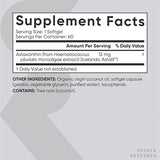 Sports Research Triple Strength Astaxanthin Supplement from Algae - Softgels for Antioxidant Activity, Skin & Eye Health Support, Made with Coconut Oil, Non-GMO Verified & Gluten Free - 12mg, 60 Coun