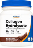 Nutricost Grass-Fed Collagen Powder 1LB (454 G) (Chocolate) - Grass Fed Bovine Collagen Hydrolysate - Collagen Peptides