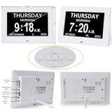 Golony 7 inch Digital Day Dementia Clock for Seniors, Medication Reminders Large Calendar Clock with Day of The Week, Date Time for Elderly Vision Impaired, Memory Loss,White