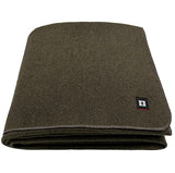 EKTOS Military Wool Blanket, 90" x 66", Army Blanket, Heavy Wool Blanket, Hunting Blanket (Olive Green)