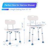 Icedeer 2 in 1 Shower Chair Seat with Removable Back, Shower Chair for Inside Shower and Bathtub, Adjustable Shower Stool for Elderly, Handicap, Pregnant, Disabled—Tool-Free Assembly(350 lb Capacity)