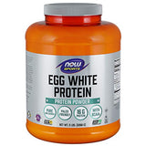 NOW Sports Nutrition, Egg White Protein, 16 g With BCAAs, Unflavored Powder, 5-Pound