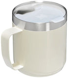 Stanley Stay Hot Camp Mug - Durable 18/8 Stainless Steel Insulated Mug - Splash-Free Tritan™ Drink-Thru Lid - 12 OZ - Cream Gloss