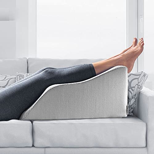 Lounge Doctor Elevating Leg Rest Pillow, Large, 18 in. Wide, Heather Grey, Uniquely Designed Incline Wedge for Vein Circulation, Leg Swelling, Lymphedema, Leg and Back Pain, Relaxation