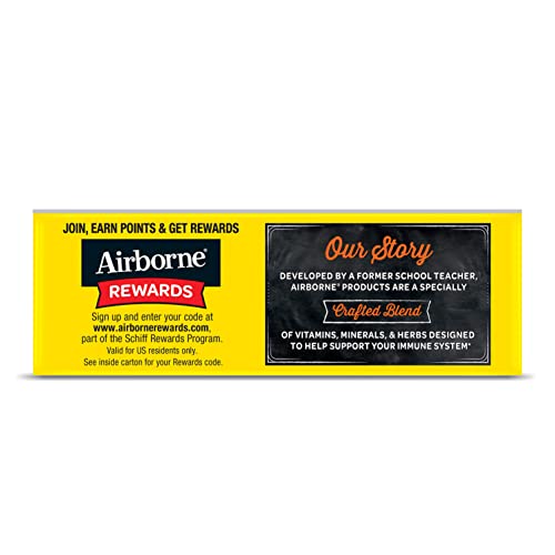 Airborne 1000mg Vitamin C with Zinc, SUGAR FREE Effervescent Tablets, Immune Support Supplement with Powerful Antioxidants Vitamins A C & E - 30 Fizzy Drink Tablets, Zesty Orange Flavor