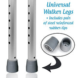 Universal Walker Replacement Legs with Free Rubber Tips - Gray - 1 Pair