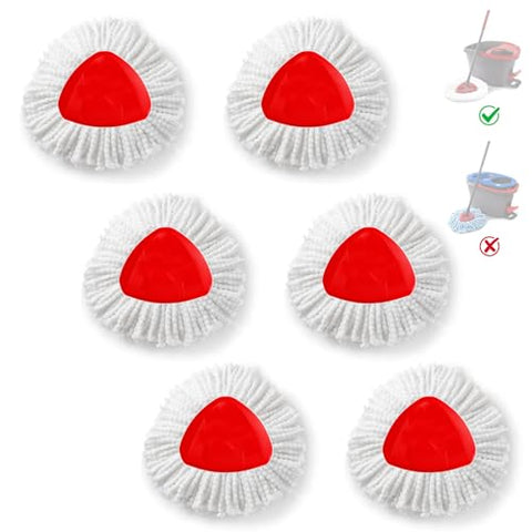 BonusLife 6-Pack Mop Head for O-Ceda EasyWrin Spin Mop Refill 1-Tank System Only Easy Cleaning Microfiber Replacement