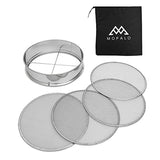 MOPALO 12" Soil Sieve Set with 4 Interchangeable Mesh Screens 1mm, 3mm, 5mm, 7mm - Stainless Steel Metal Riddle Garden Sifter for Rocks, Seeds, Dirt, Compost and Potting Soil