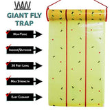 W4W Giant Sticky Fly Trap Roll - MAX Strength - Outdoor/Indoor - Non Toxic - for Flies and Other Bugs (2 Pack- Contains 2 Giant Fly Rolls)