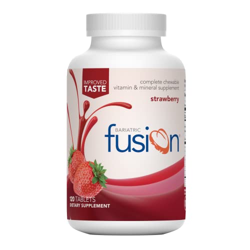 Bariatric Fusion Strawberry Complete Chewable Bariatric Multivitamin with Iron for Bariatric Surgery Patients Including Gastric Bypass and Sleeve Gastrectomy - 120 Tablets