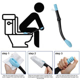 QUUREN Toilet Aids for Wiping, 15" Long Reach Butt Wiper Bath Brush Set Comfort Bottom Buddy Wiping Aid Self Wipe Bathroom Tools for Disabled, Elderly, Pregnant and Physically Challenged 2Pcs