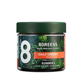 8Greens Daily Greens Gummies - Superfood Booster, Energy & Immune Support, Made with Real Greens, High in Antioxidants, Vitamin C, B12, Folate, Spirulina, Peach Flavored, 50 Vegan Gummies