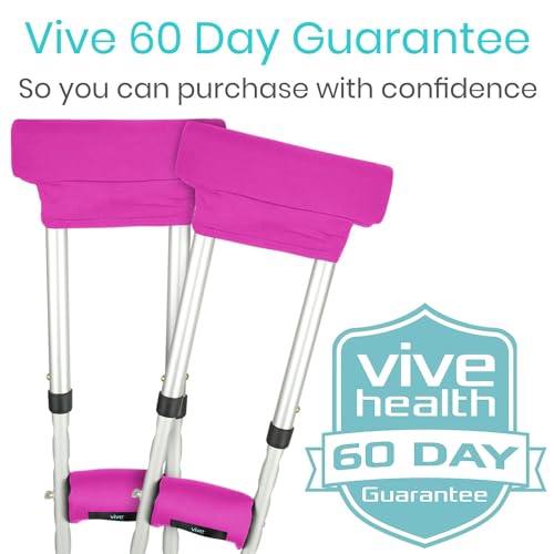 Vive Premium Crutch Pads & Hand Grips - Comfortable, Breathable, Machine Washable Padding - Moisture Wicking & Odor Reducing Pillow Accessory Covers for Adult & Youth Walking Crutches