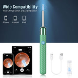 Ear Wax Removal - Earwax Remover Tool with 8 Pcs Ear Set - Ear Cleaner with Camera - Earwax Removal Kit with Light - Ear Camera with 6 Ear Spoon - Ear Cleaner for iOS & Android (Green)