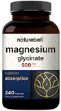 Magnesium Glycinate Capsules 500mg | 240 Count, 100% Chelated & Purified, 3rd Party Tested, Non-GMO & Gluten Free