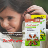 Zenipower Hearing Aid Batteries, Size 312 (60 Batteries)