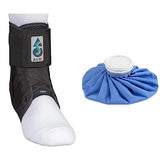 Med Spec ASO Ankle Stabilizer, Black, Small & MUELLER Ice Bag, Blue, 9"