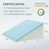 Folding Bed Wedge Pillow for Sleeping Adjustable 9 &12 Inch Foldable Bed Wedge Pillow, Memory Foam Triangle Pillow Wedge System for Legs and Back Support Pillow