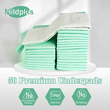 MILDPLUS Disposable Bed Pads 30“X36” (50pcs) Extra Large Underpads for Incontinence Disposable Pads for Adult, Bedwetting Child or Pets (90g/Piece, 7g SAP)