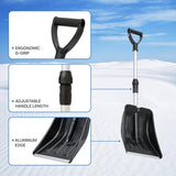 MoNiBloom Collapsible Snow Shovel, Light Weight Aluminum & Polypropylene Snow Shovel for Car, Small & Compact Emergency Shovel for Snow Camping, Skiing