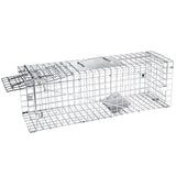 Humane Cat Trap for Stray Cats 24"x8"x7" Live Animal Trap Live Traps for Cats Racoon Possum Rabbit Squirrel Mouse Small Animal Trap Outdoor Indoor Collapsible Steel Humane Release Animal Cage