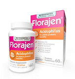 Florajen Acidophilus Probiotics, Gut Health, Vaginal Health, and Immune Support Supplement, Constipation and Bloating Relief for Adults, 60 Capsules (Refrigerated)