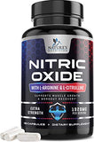 Extra Strength Nitric Oxide Supplement L Arginine 3X Strength - Citrulline Malate, AAKG, Beta Alanine - Premium Muscle Supporting Nitric Oxide Booster for Strength & Energy Supplements - 180 Capsules