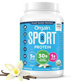 Orgain Organic Sport Vegan Protein Powder, Vanilla - 30g Plant Based Protein, For Pre-Workout or Muscle Recovery, With Turmeric, Ginger, Beets & Chia Seeds, Gluten Free, Dairy Free, Soy Free - 2.01lb