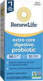 Renew Life Extra Care Digestive Probiotic Capsules, 50 Billion CFU Guaranteed, Daily Supplement Supports Immune, Digestive and Respiratory Health, L. Rhamnosus GG, Dairy, Soy and gluten-free, 30 Count