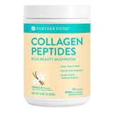 Further Food Best Collagen Peptides Powder Vanilla Flavored Keto Grass-Fed Collagen Type 1 & 3, Joint Support Gut Health + Hair Skin Nails Beauty Tremella Mushroom Paleo Keto Sugar-Free (70 Servings)