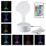 YX&ST Kpop Twice 16 Colors LED Night Light with Remote Control USB Acrylic Home Room Decoration