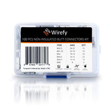 Wirefy 100 PCS Non Insulated Butt Connectors Kit - Butt Splice Connectors - Uninsulated Crimp Wire Connectors - 24-8 AWG