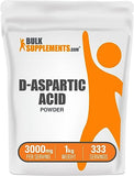 BULKSUPPLEMENTS.COM D-Aspartic Acid Powder - Amino Acids Supplement, DAA Supplement - Unflavored, Soy Free - 3000mg (3g) per Serving, 333 Servings (1 Kilogram - 2.2 lbs)