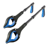 Grabber Reacher Tool - 2 Pack - Newest Version Long 19/32 Inch Foldable Pick Up Stick - Strong Grip Magnetic Tip Lightweight Trash Picker Claw Reacher Grabber Tool for Elderly Reaching, Luxet (Blue)