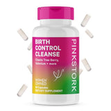 Pink Stork Birth Control Cleanse to Support Hormone Balance, with Chaste Tree Berry (Vitex), Magnesium, and Selenium, Period Support for Conception, Fertility Supplements for Women - 60 Capsules