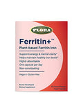 Flora - Ferritin+ Plant-Based Iron, Helps Maintain Healthy Iron Levels, Non-Constipating, Highly Absorbable, Supports Energy & Mental Clarity, Vegan Iron Supplement, 30 Delayed Release Vegan Capsules