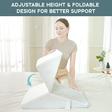 Folding Bed Wedge Pillow for Sleeping Adjustable 9 &12 Inch Foldable Bed Wedge Pillow, Memory Foam Triangle Pillow Wedge System for Legs and Back Support Pillow