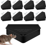 8 Pcs Mouse Bait Station with Keys Indoor Outdoor for Rats Mice Rodents, Reusable Mouse Poisoning Bait Blocks, Stay Away from Children & Pets