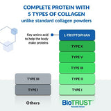 BioTrust Ageless Multi Collagen Peptides Powder – 5 Types (I, II, III, V, X) – Hydrolyzed Protein for Hair, Skin, Nails, Joint Health – Grass Fed Beef, Fish, Chicken, Eggshell Membrane (Unflavored)