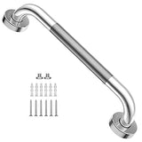 16 Inch Anti-Slip Shower Grab Bar, iMomwee Chrome Stainless Steel Bathroom Grab Bar Handle with Textured Grip, Shower Balance Bar, Safety Hand Rail Support, Handicap Elderly Senior Assist Bath Handle