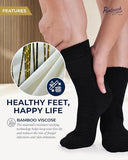 Bamboo Diabetic Socks Women & Men - 6 Pairs Neuropathy Socks | Bamboo Socks Womens | Diabetic Socks for Women Size 6-9 | 9-11