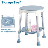 KSITEX Shower Stool for Inside Shower, Small Corner Plastic Stool for Shower, Bath Seat for Seniors Adults Sitting, Adjustable Tube Bathroom Stool with Storage Tray and Suction Feet 300 Lb. Capacity