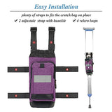 Crutch Bag Lightweight Crutch Accessories Storage Pouch with Reflective Strap and Front Zipper Pocket for Universal Crutch Bag to Keep Item Safety (Purple)