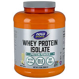 NOW Sports Nutrition, Whey Protein Isolate, 25 g With BCAAs, Creamy Vanilla Powder, 5-Pound