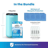 Thermacell Patio Shield Bundle - Mosquito Repeller + 36-Hour Refill Pack; Includes 4 Fuel Cartridges & 12 Repellent Mats for a Total of 48 Hours of Mosquito Repellent for Patio; ug Spray Alternative