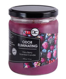 Very Berry Odor Eliminating Highly Fragranced Candle - Eliminates 95% of Pet, Smoke, Food, and Other Smells Quickly - Up to 80 Hour Burn time - 12 Ounce Premium Soy Blend